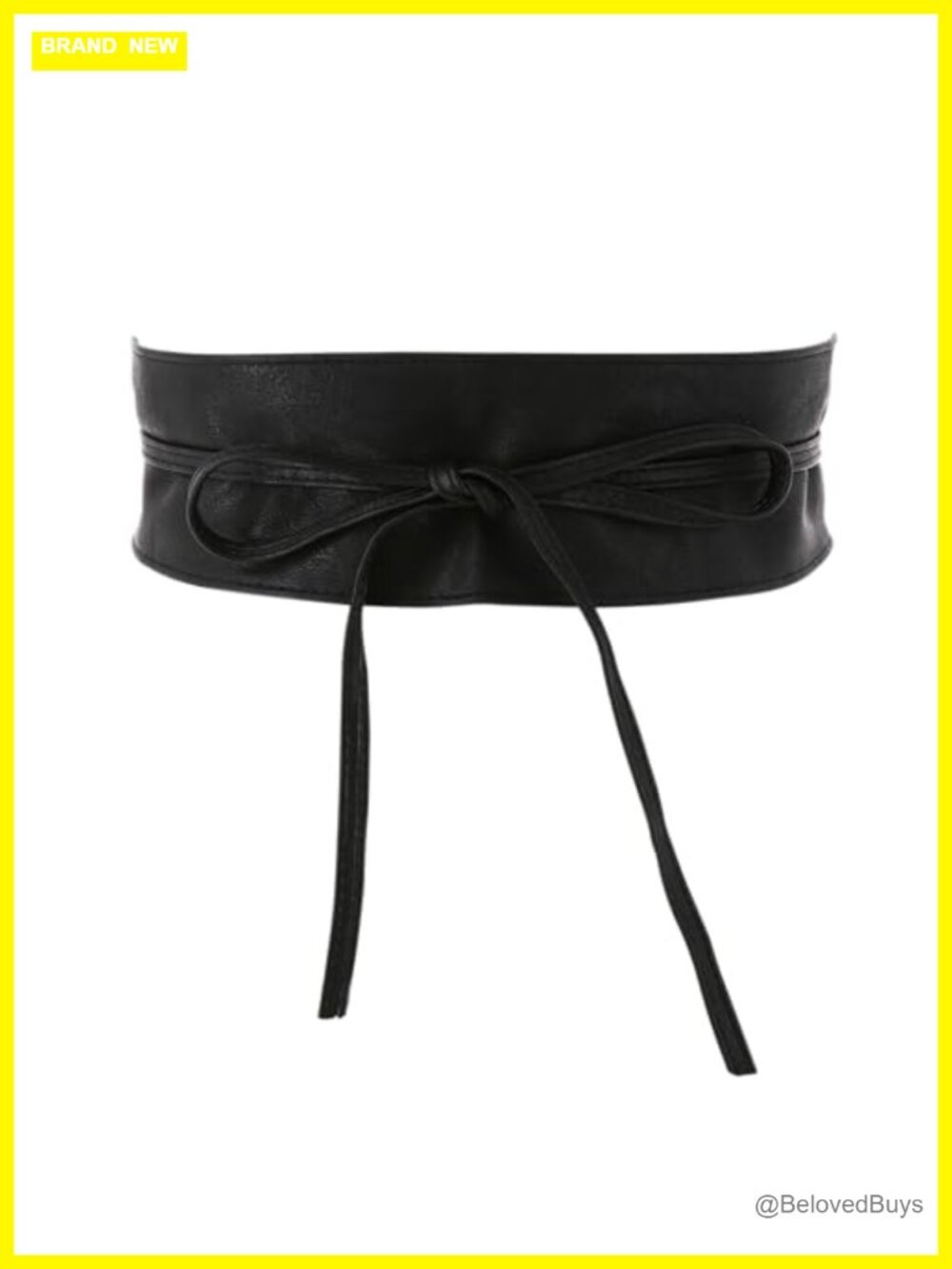 Faux Leather Obi Belt Wide Waist Cinch Lace-up